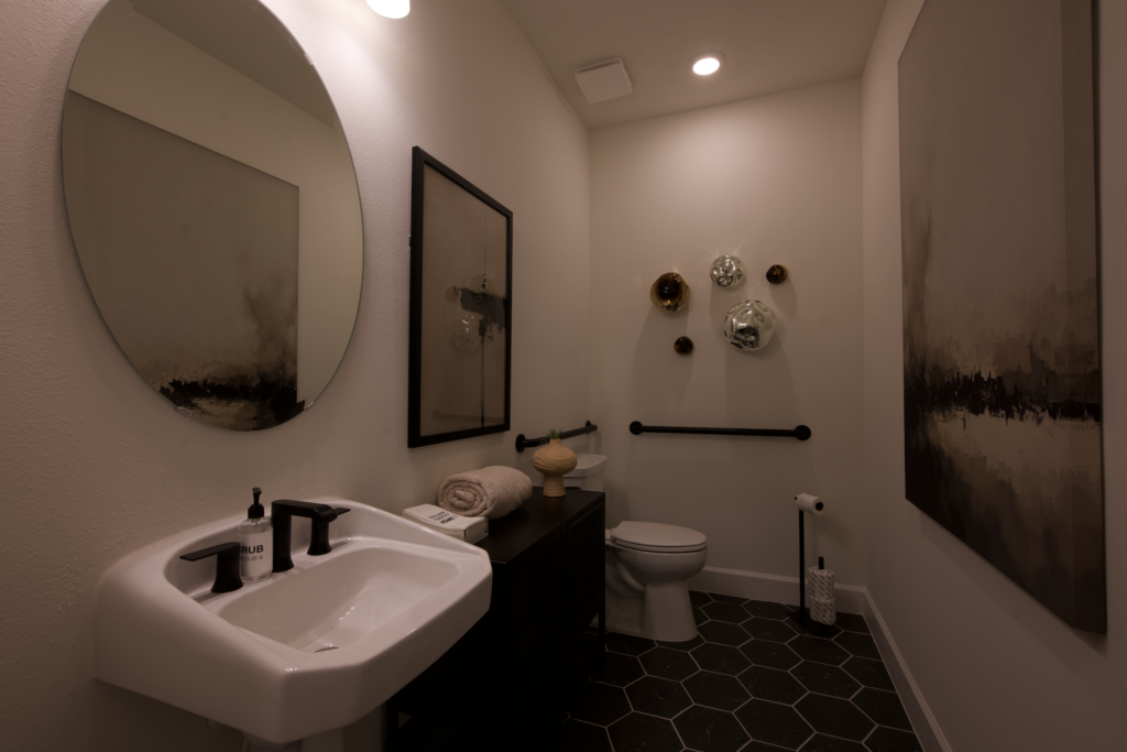 Bathroom interior before brightness enhancement