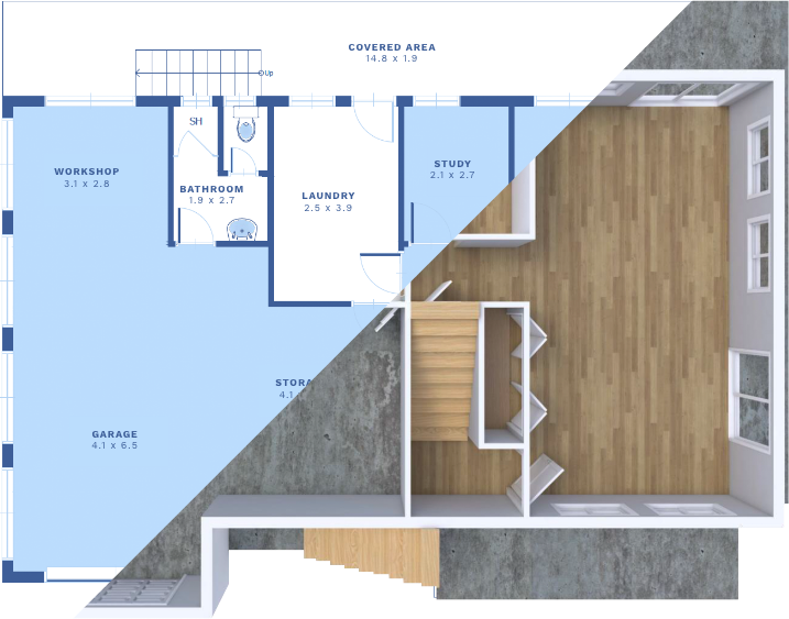 2D and 3D Floor Plan by PhotoUp