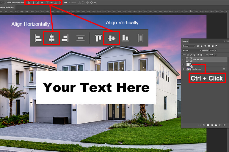 How to make a text box transparent in Photoshop